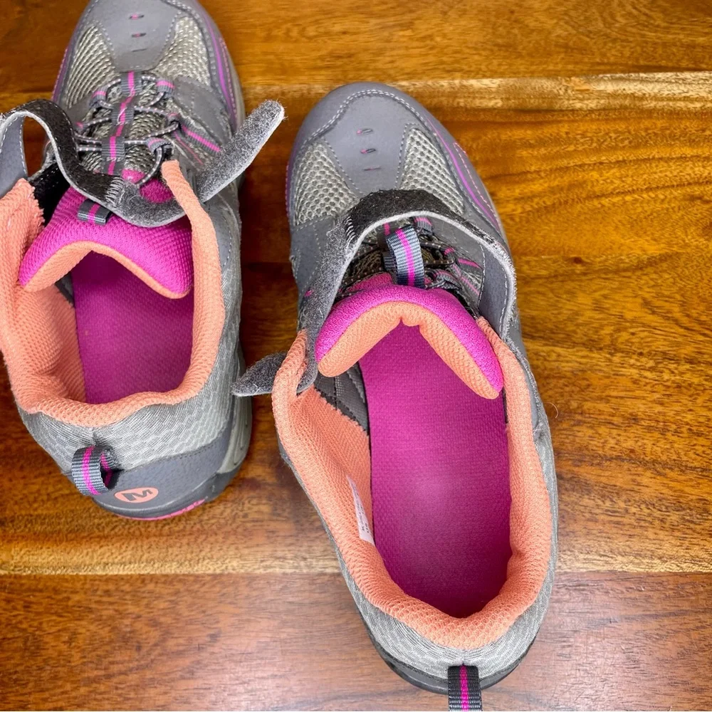 Merrell Girls 6.5 Trail Chaser Hiking Shoes Sneakers Gray Pink - Picture 9 of 11